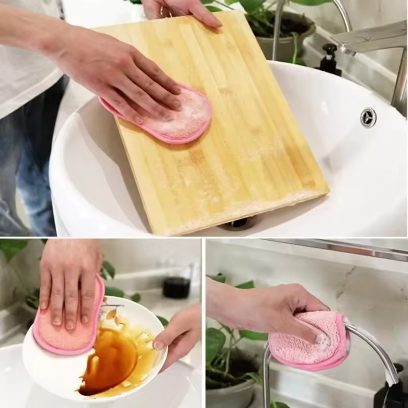 Cleaning Sponge Dual-Sided Rough Scrub & Microfiber 5-Pack