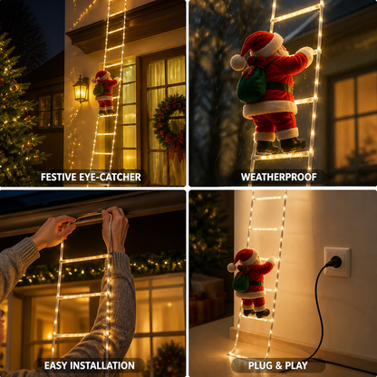 Climbing Santa Decoration Warm White LED Weatherproof