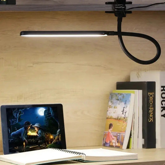Clip Desk Lamp USB-Powered Adjustable Gooseneck Dimmable