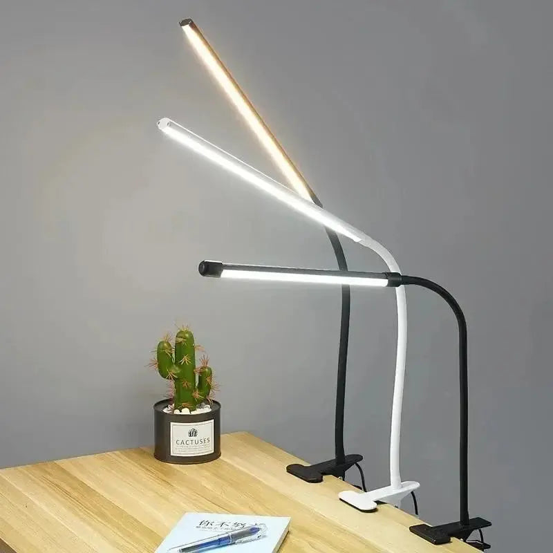 Clip Desk Lamp USB-Powered Adjustable Gooseneck Dimmable