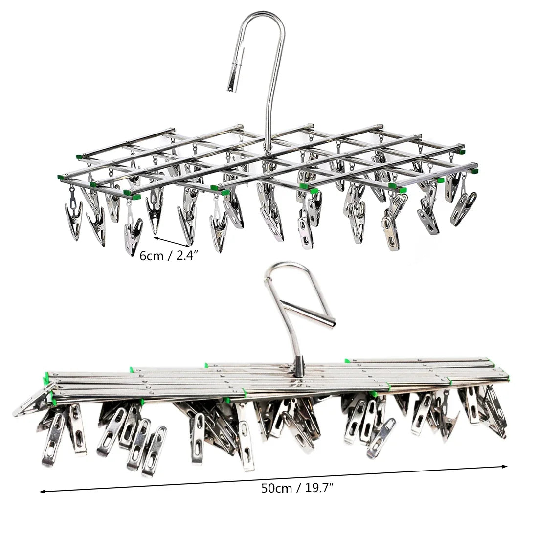 Clip Drying Rack Foldable Rust-Resistant 35 Stainless Steel Clips