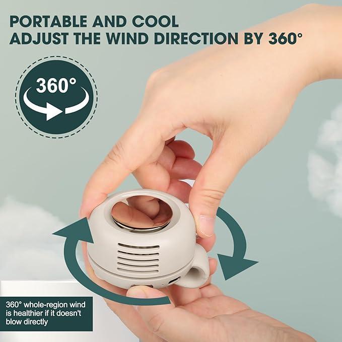 Clip Fan Bladeless Whisper-Quiet Rechargeable