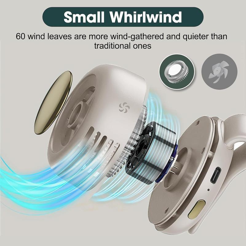 Clip Fan Bladeless Whisper-Quiet Rechargeable