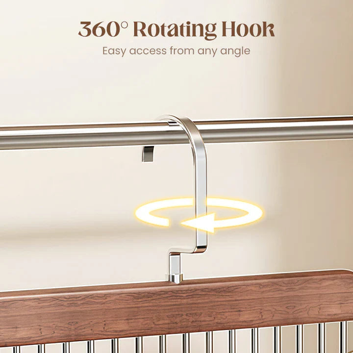 Clip Hanger Set Solid Wood Stainless Steel Clips