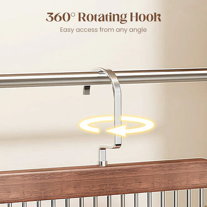 Clip Hanger Set Solid Wood Stainless Steel Clips