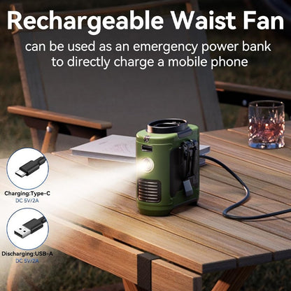 Clip-On Belt Fan USB Rechargeable Adjustable Airflow