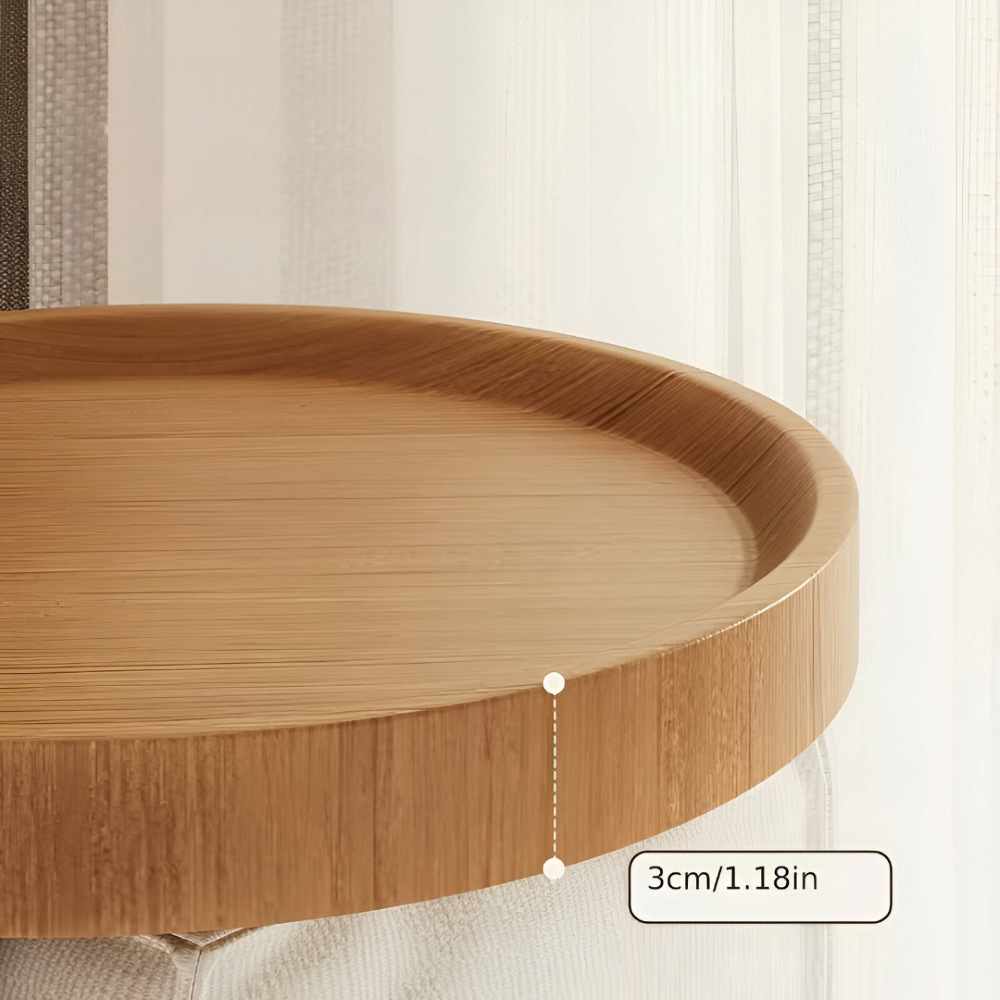 Clip-On Sofa Table Round Wood Top Tool-Free Assembly