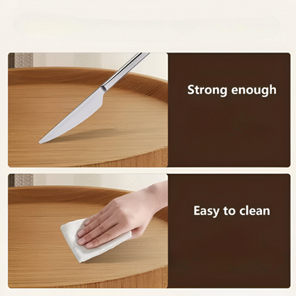 Clip-On Sofa Table Round Wood Top Tool-Free Assembly