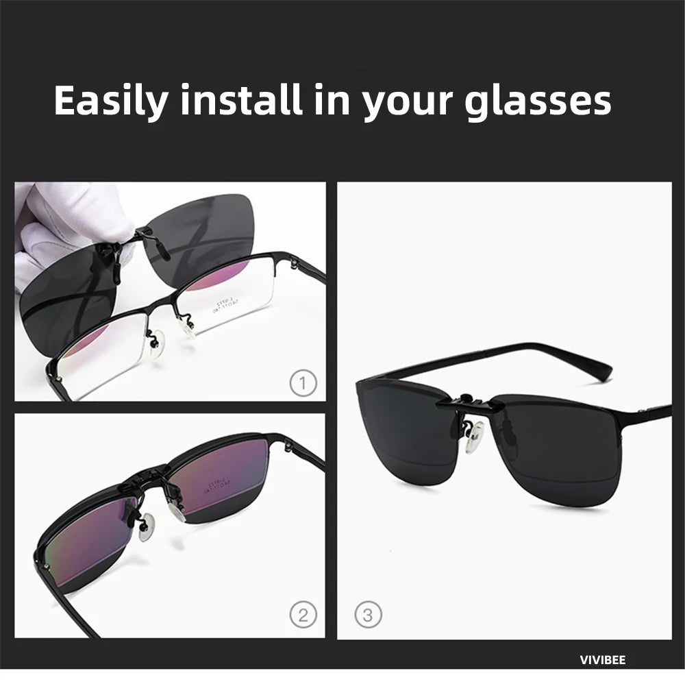 Clip-On Sunglasses Polarized UV400 Tool-Free Mount