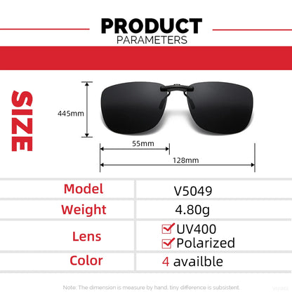 Clip-On Sunglasses Polarized UV400 Tool-Free Mount