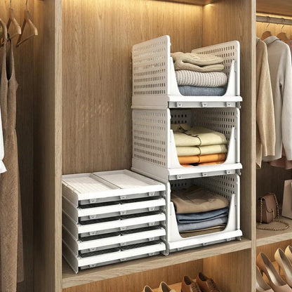 Closet Organizer Stackable 3-Tier Tool-Free Assembly