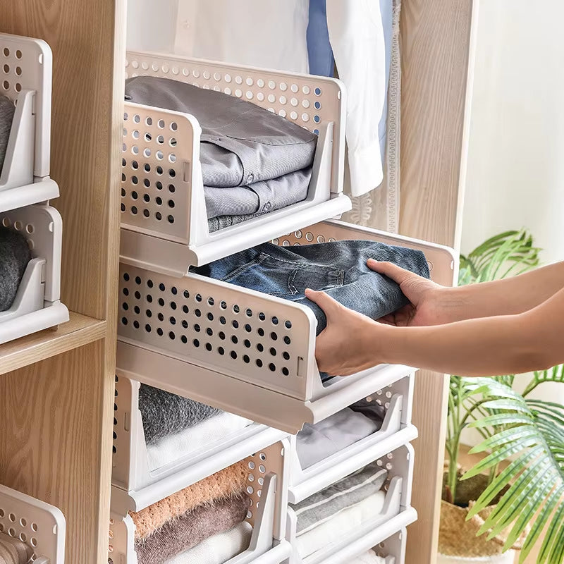 Closet Organizer Stackable 3-Tier Tool-Free Assembly