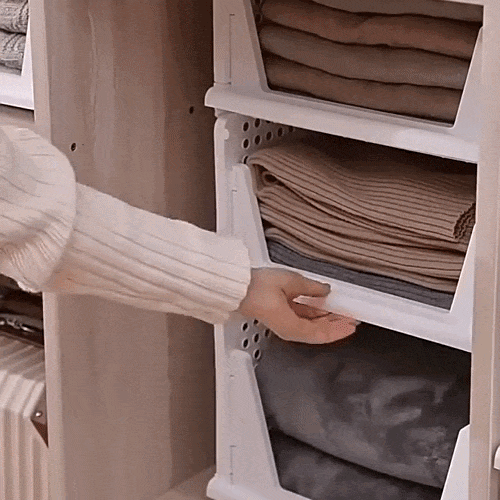 Closet Organizer Stackable 3-Tier Tool-Free Assembly