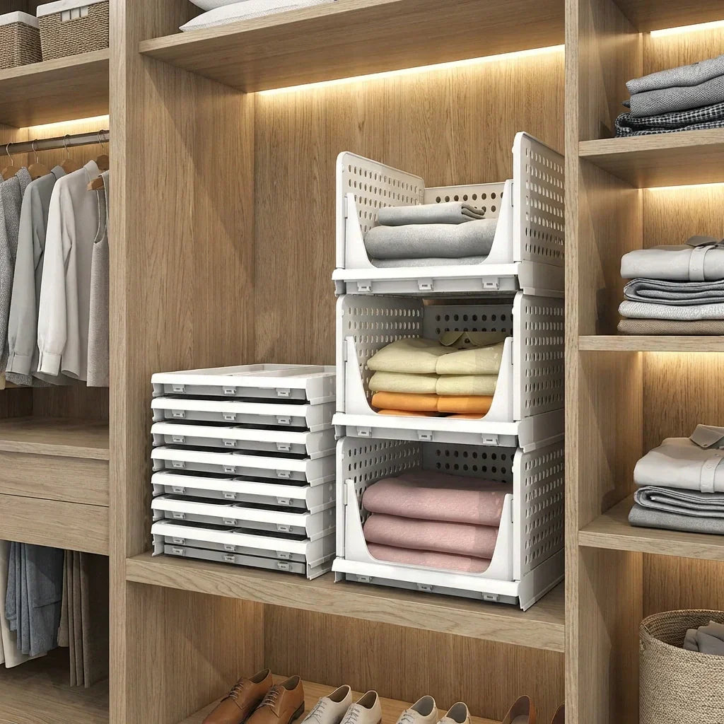 Closet Organizer Stackable 3-Tier Tool-Free Assembly