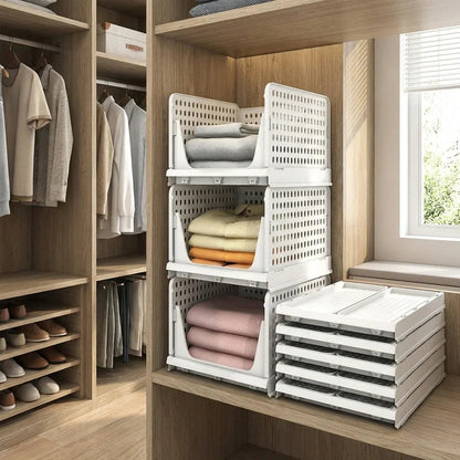 Closet Organizer Stackable 3-Tier Tool-Free Assembly
