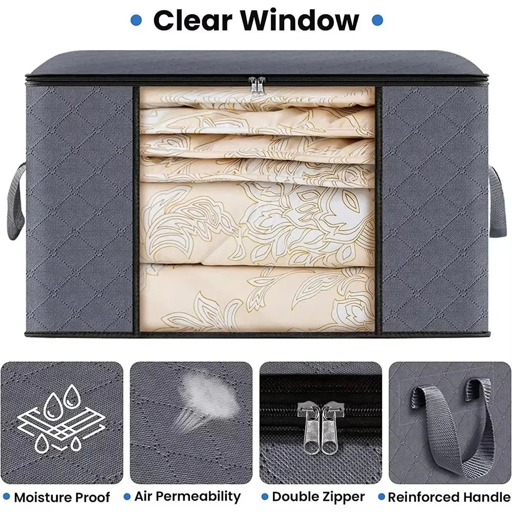 Clothing Storage Bags Zippered Non-Woven Viewing Window