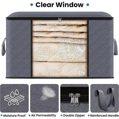 Clothing Storage Bags Zippered Non-Woven Viewing Window