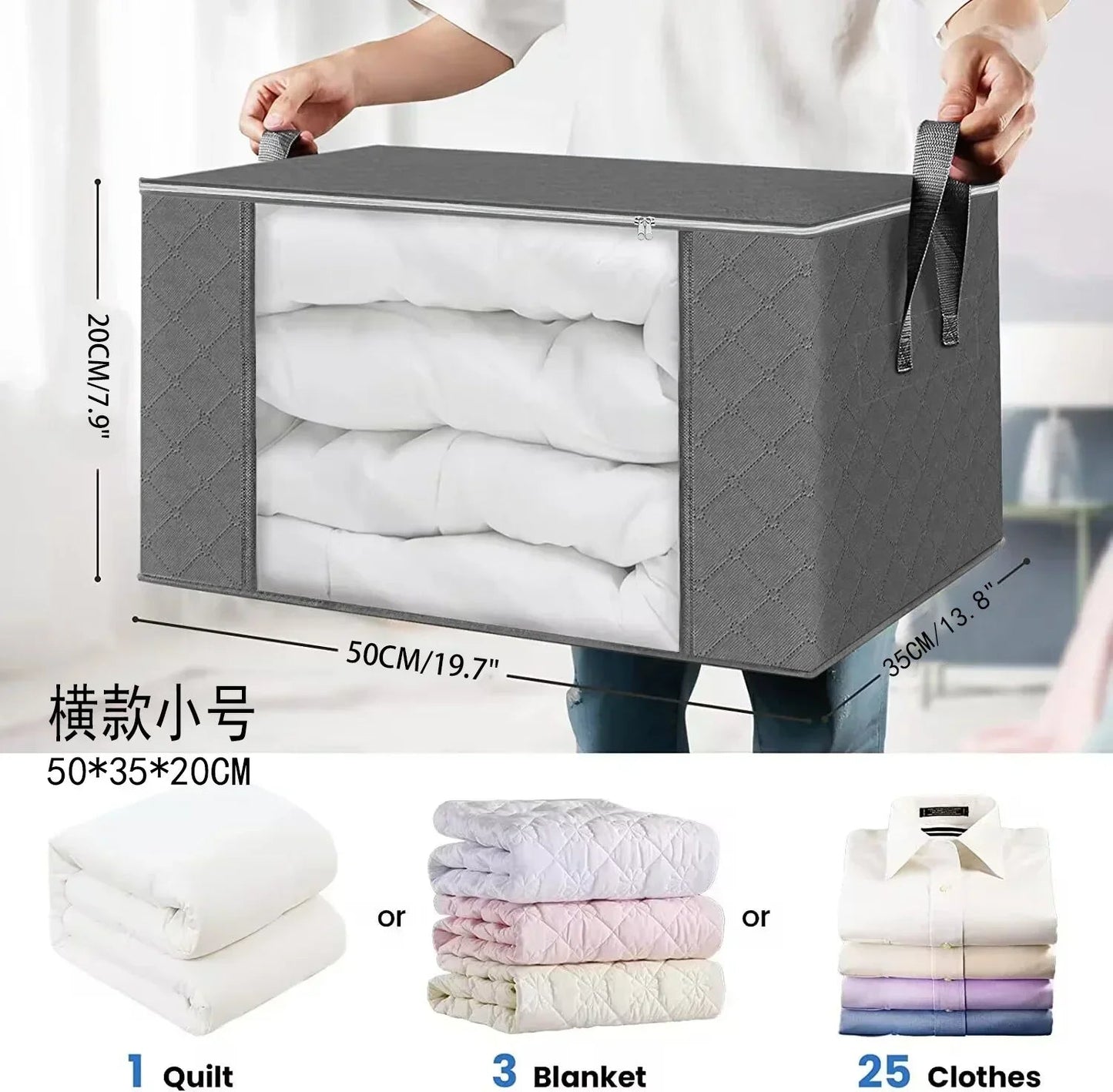 Clothing Storage Bags Zippered Non-Woven Viewing Window