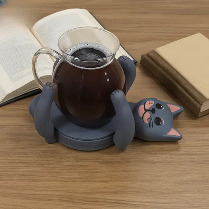 Coaster Cat-Shaped Heat-Resistant & Water-Resistant