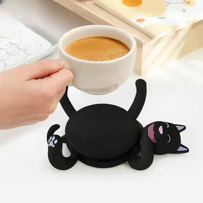 Coaster Cat-Shaped Heat-Resistant & Water-Resistant
