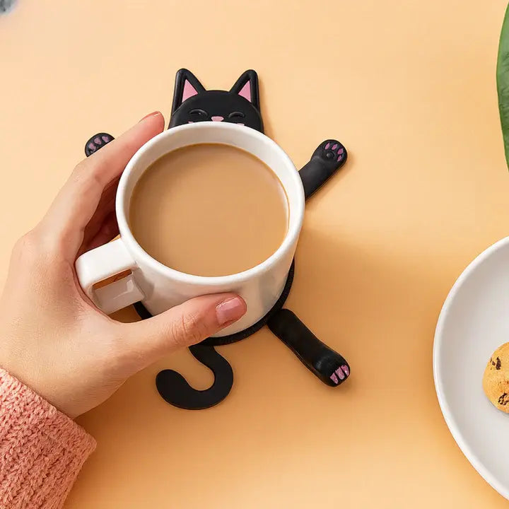 Coaster Cat-Shaped Heat-Resistant & Water-Resistant