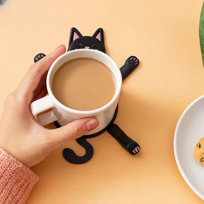 Coaster Cat-Shaped Heat-Resistant & Water-Resistant