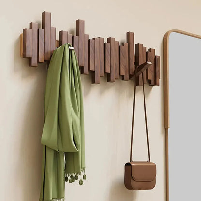 Coat Rack Foldable Solid Wood 3 To 8 Hooks