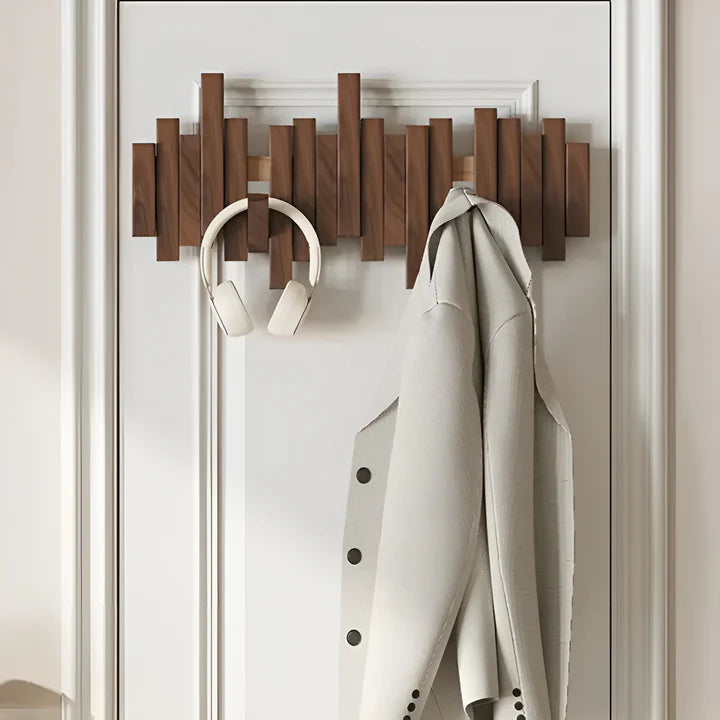 Coat Rack Foldable Solid Wood 3 To 8 Hooks