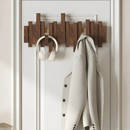 Coat Rack Foldable Solid Wood 3 To 8 Hooks