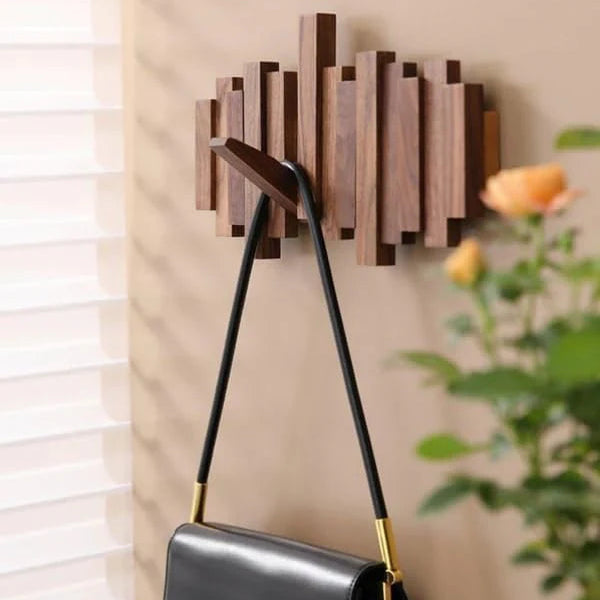 Coat Rack Foldable Solid Wood 3 To 8 Hooks