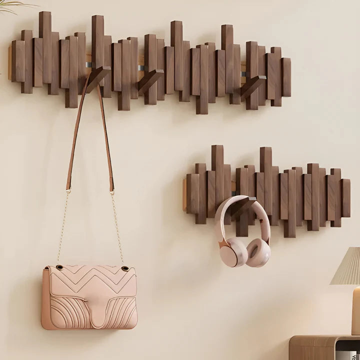 Coat Rack Foldable Solid Wood 3 To 8 Hooks