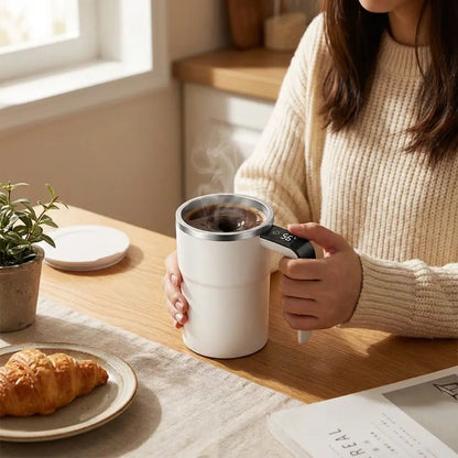 Coffee Mug Self-Stirring USB Rechargeable Temperature Display