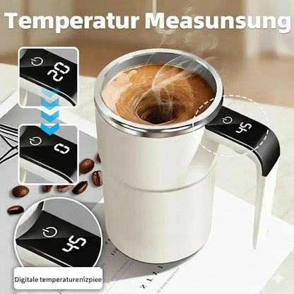 Coffee Mug Self-Stirring USB Rechargeable Temperature Display