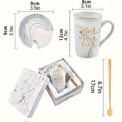 Coffee & Tea Cup Set Porcelain Lid & Spoon