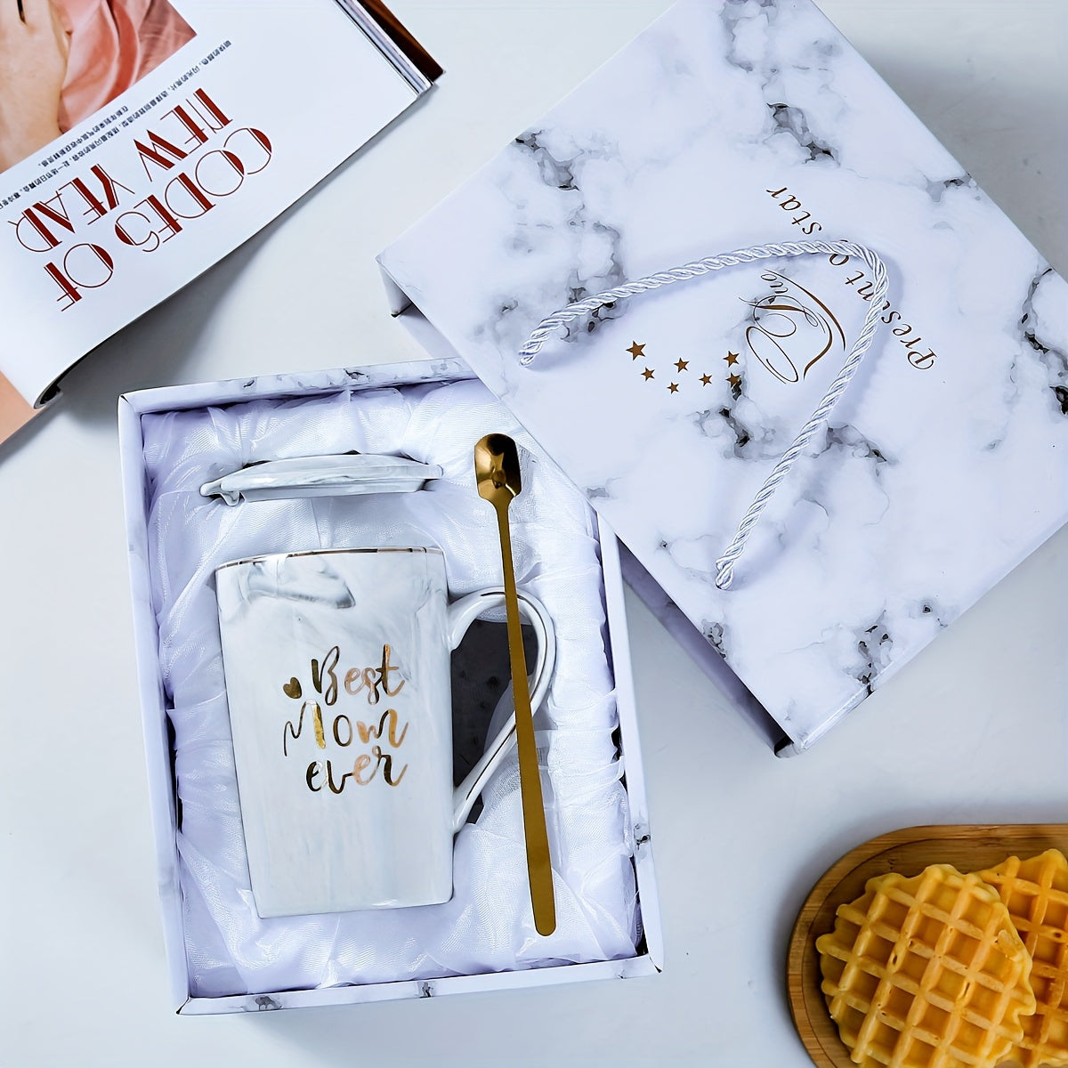 Coffee & Tea Cup Set Porcelain Lid & Spoon