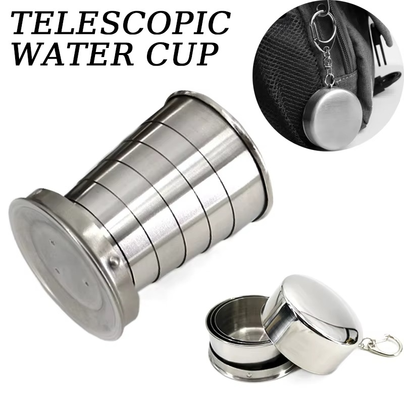 Collapsible Travel Cup Telescopic Stainless Steel Leak-Resistant