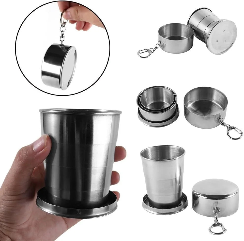 Collapsible Travel Cup Telescopic Stainless Steel Leak-Resistant