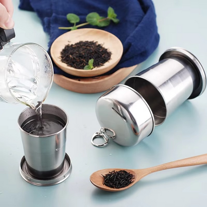 Collapsible Travel Cup Telescopic Stainless Steel Leak-Resistant