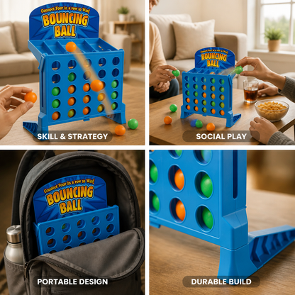 Compact Portable Four-in-a-Row Board Game (Travel Size)