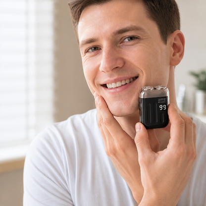 Compact USB Rechargeable Double-Head Rotary Shaver
