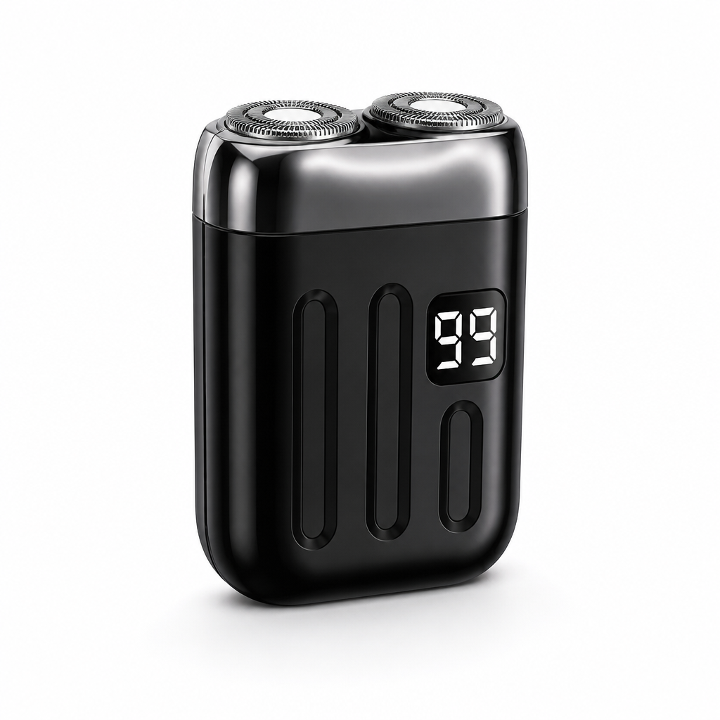 Compact USB Rechargeable Double-Head Rotary Shaver