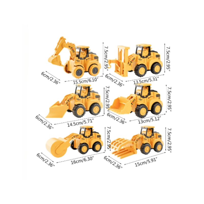 Construction Vehicle Set Durable Plastic & Movable Parts