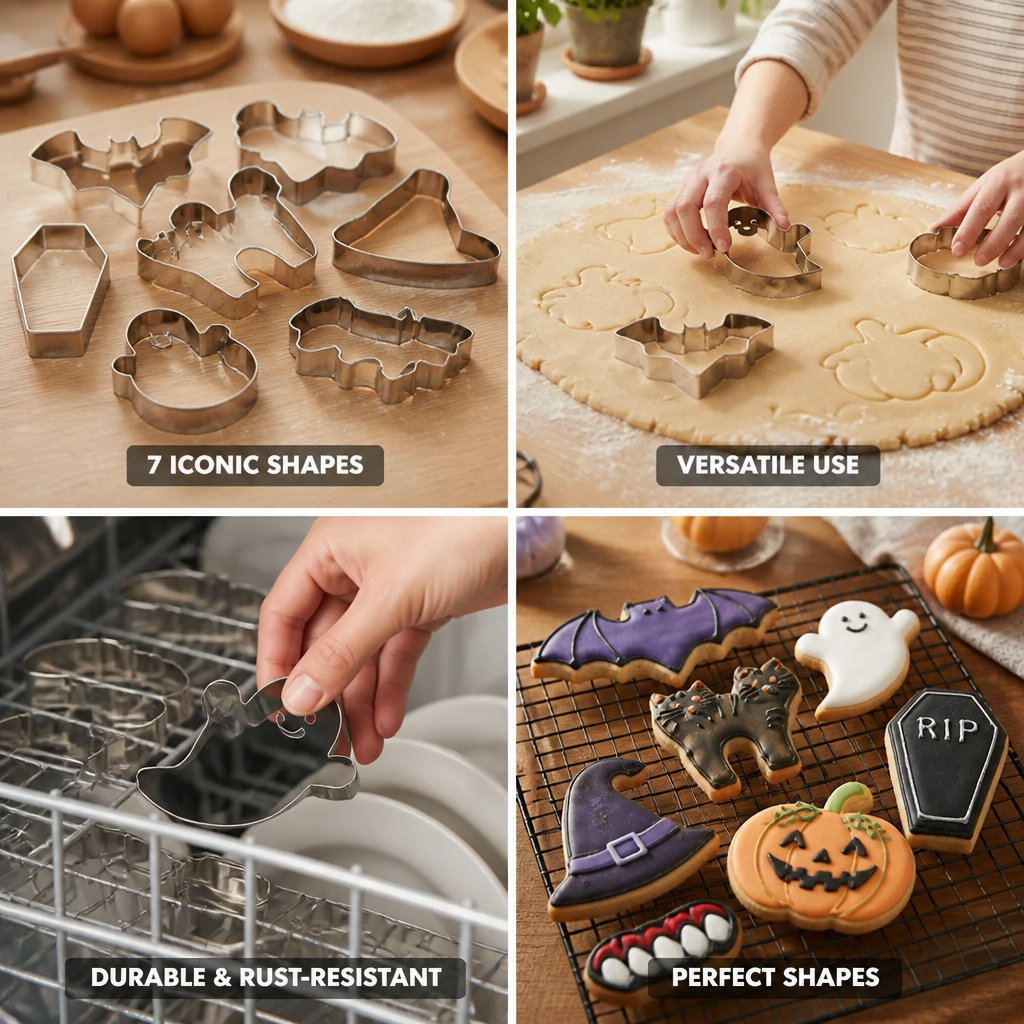 Cookie Cutter Set Halloween 7 Piece Stainless Steel