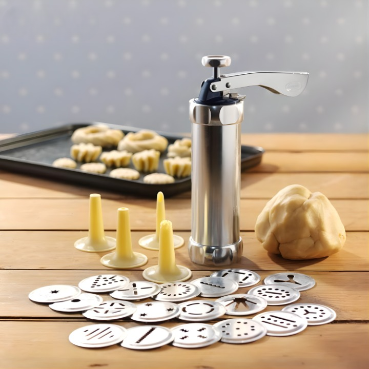 Cookie Press Adjustable Size Dial 20 Pattern Templates