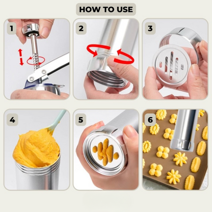 Cookie Press Adjustable Size Dial 20 Pattern Templates
