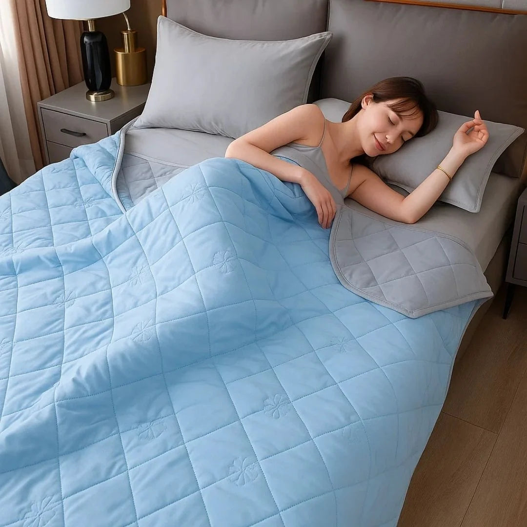 Cooling Blanket Temperature-Regulating Hypoallergenic Silk Fiber