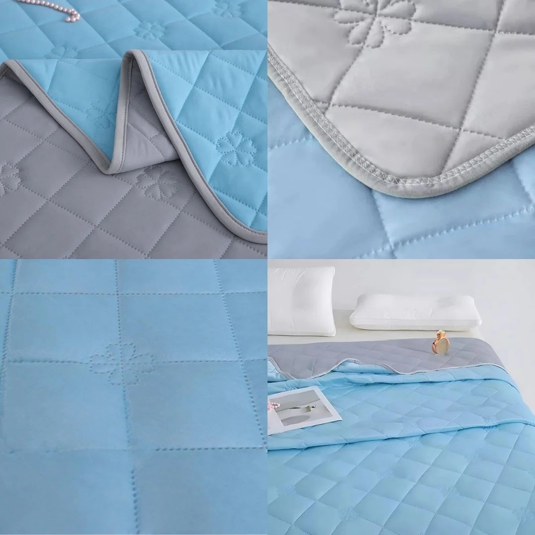 Cooling Blanket Temperature-Regulating Hypoallergenic Silk Fiber