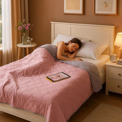 Cooling Blanket Temperature-Regulating Hypoallergenic Silk Fiber