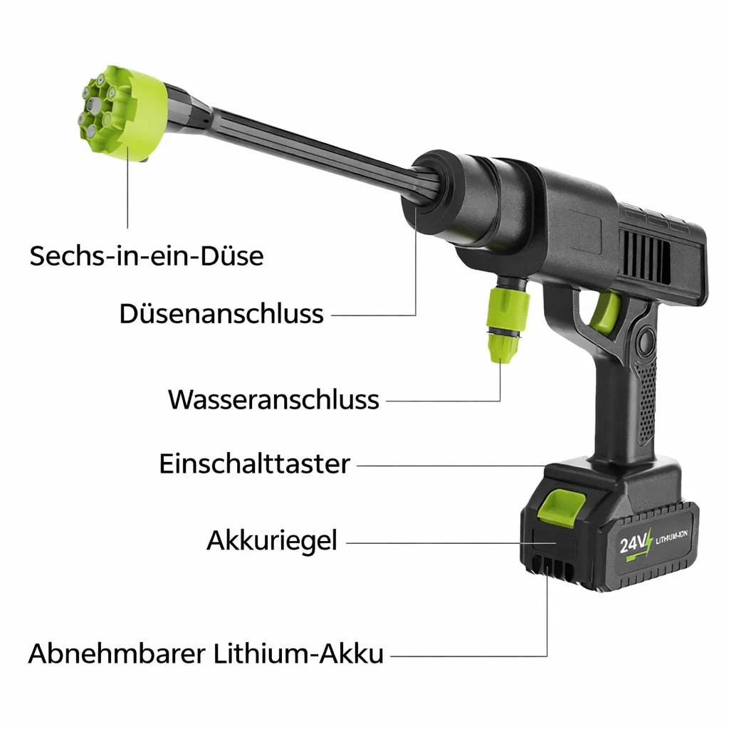 Cordless Pressure Washer 24V Lithium 45 Min Runtime Self-Priming