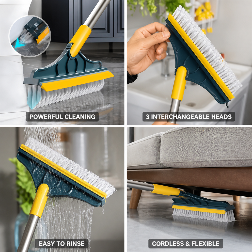 Cordless Rotating Power Scrubber (3 Interchangeable Heads)
